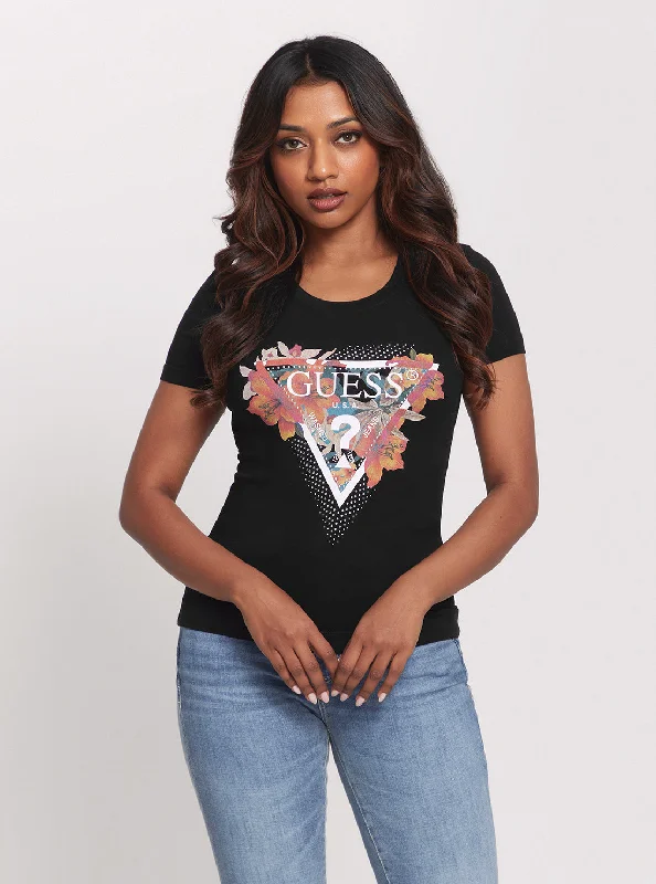 Eco Black Tropical Triangle T-Shirt