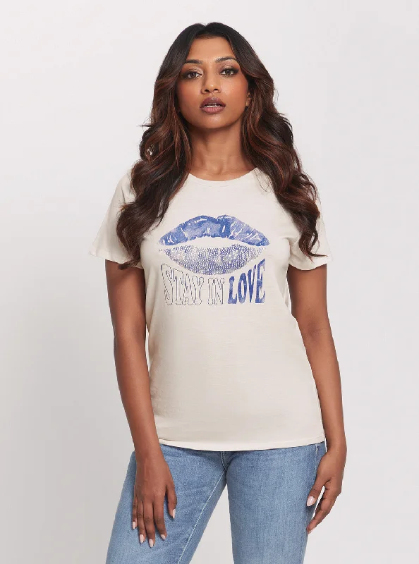 Eco Grey In Love Lips T-Shirt