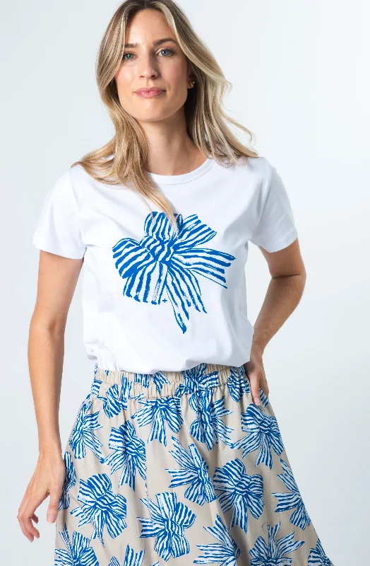 Stella + Gemma T-Shirt White Bowtiful Blue