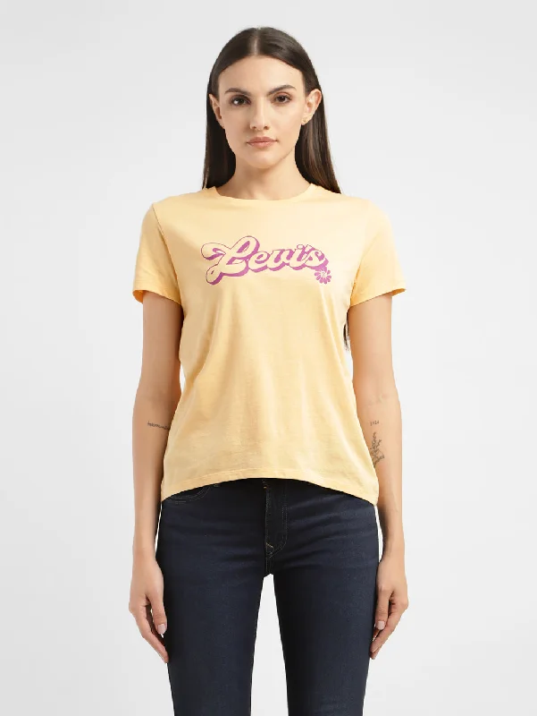 Women's Brand Logo Slim Fit T-shirt