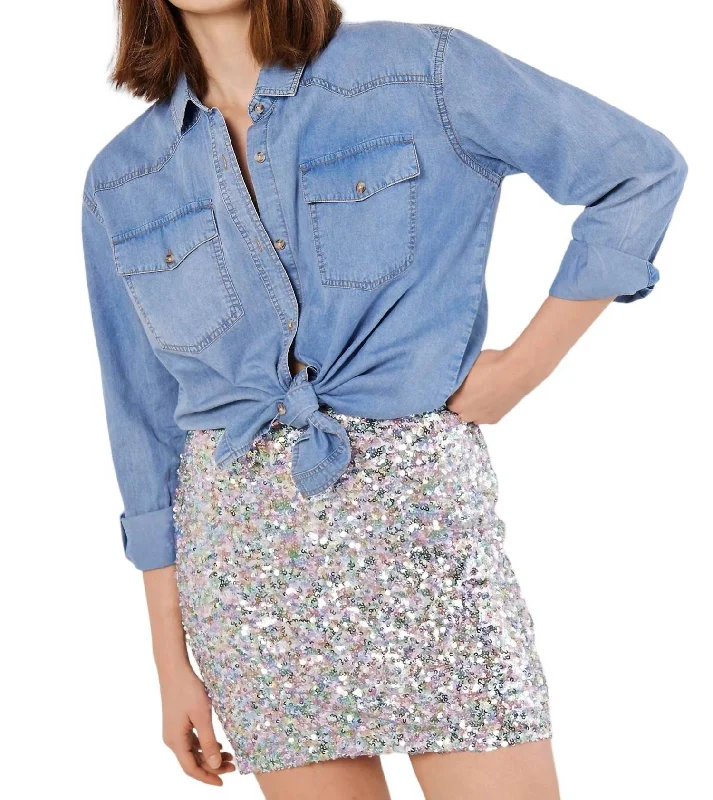 Sequins Mini Skirt In Multi