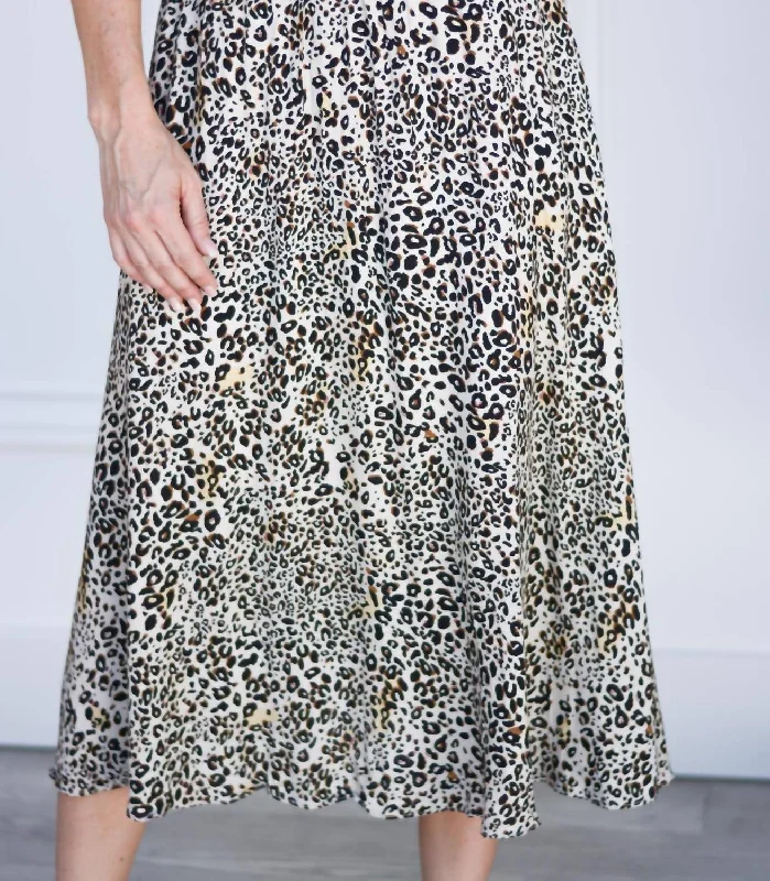 The Haven Skirt In Beige Leopard