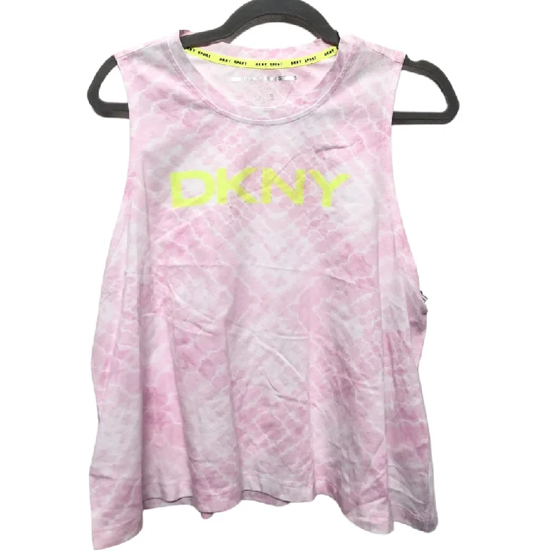 Top Sleeveless By Dkny In Pink, Size: L