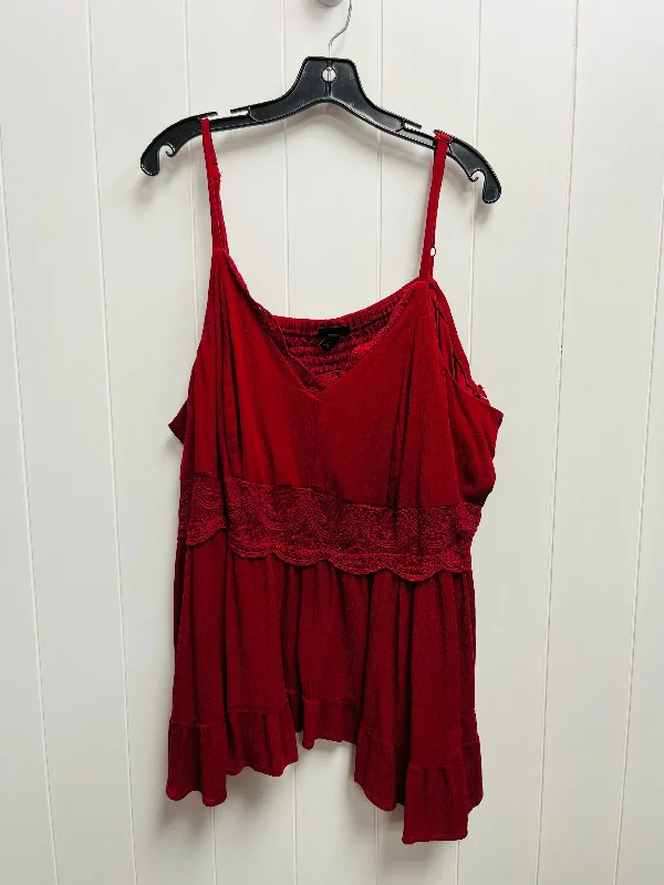 Top Sleeveless By Torrid In Red, Size: 4x