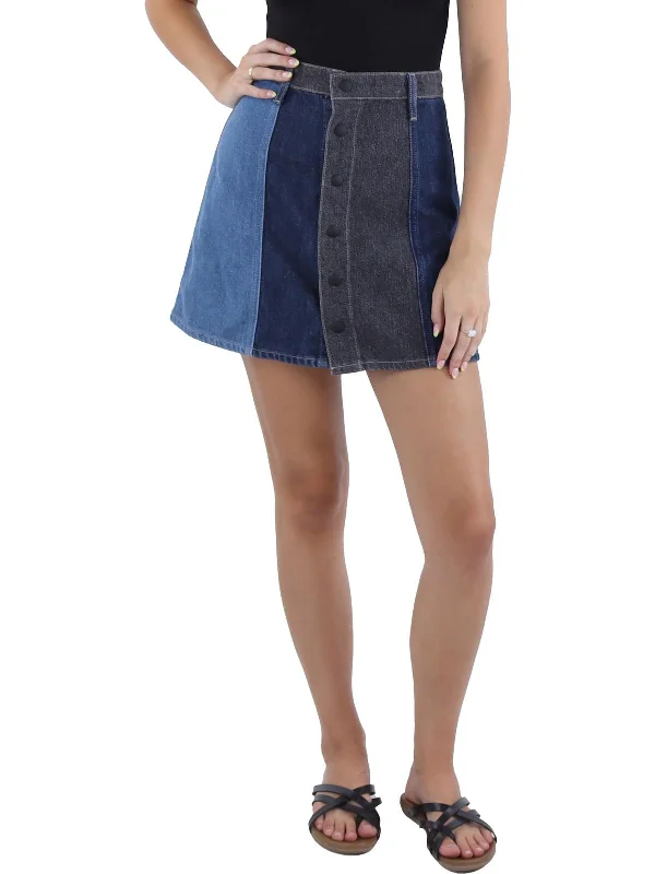 Womens Mini A-lIne Denim Skirt