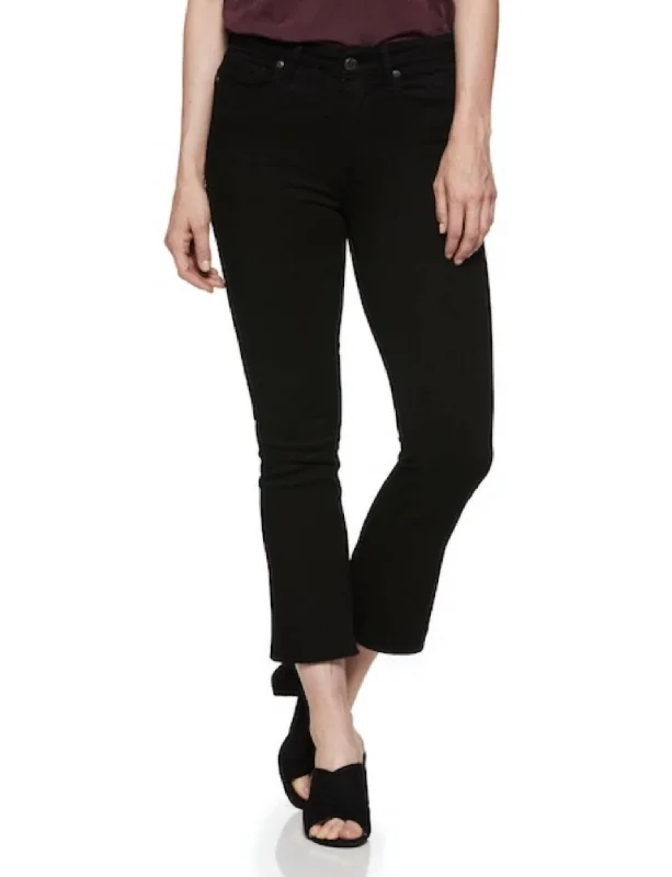 Colette Crop Flare W/ Raw Hem Jean In Black Shadow