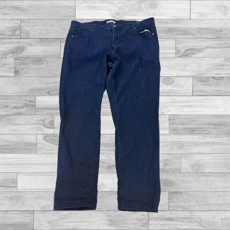 Jeans Skinny By Loft In Blue Denim, Size: 22