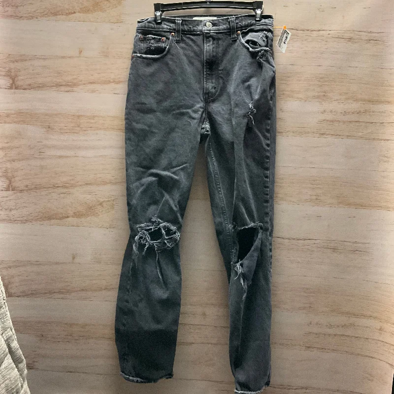 Jeans Straight By Abercrombie And Fitch In Black, Size: 6