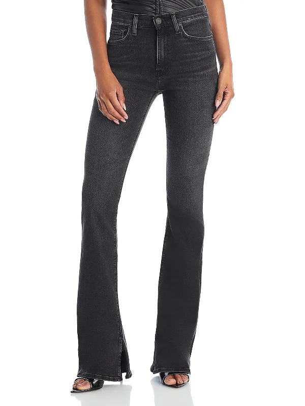 Womens High Rise Faded Bootcut Jeans