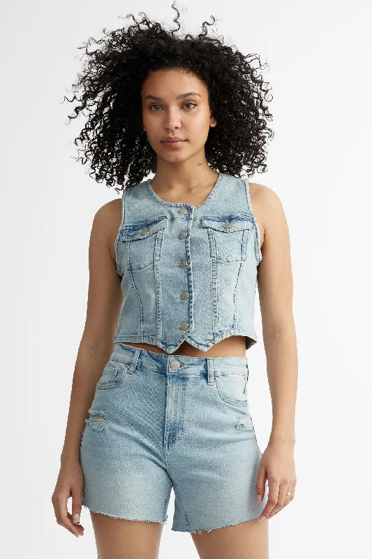 Veste sans manches en jeans - Femme