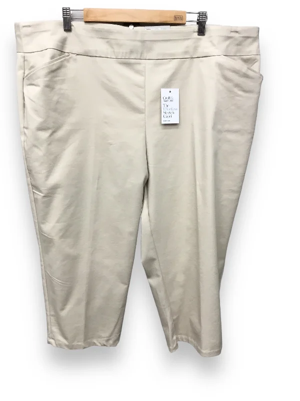 Capris By Croft And Barrow In Tan, Size: 1x