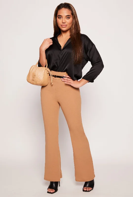 Belted High Waist Dress Pants