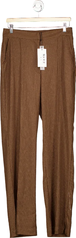 NA-KD Brown Recycled Structured Seamline Suit Pants EU 40