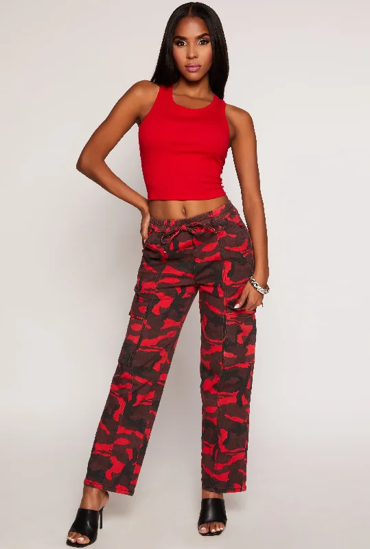 Almost Famous Drawstring Wide Leg Cargo Pants