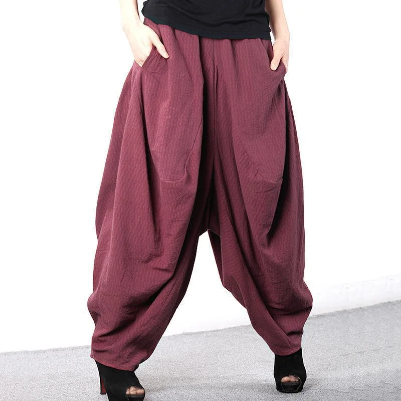 Stylish 2019 New Women Cotton Loose Linen Baggy Harem Pants