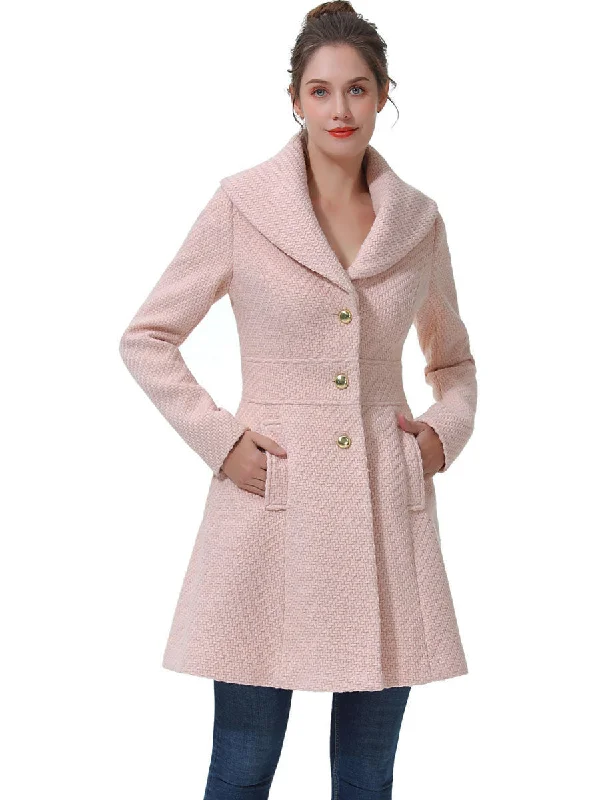 BGSD Women Tia Fit & Flare Boucle Wool Coat