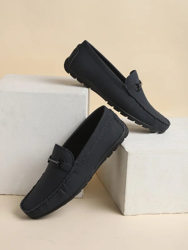 Men's Slip-On Navy Blue Solid Casual Loafer