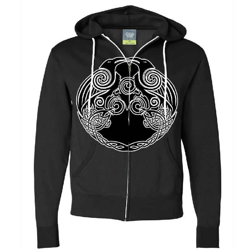 Dual Raven Two Tone Zip-Up Hoodie