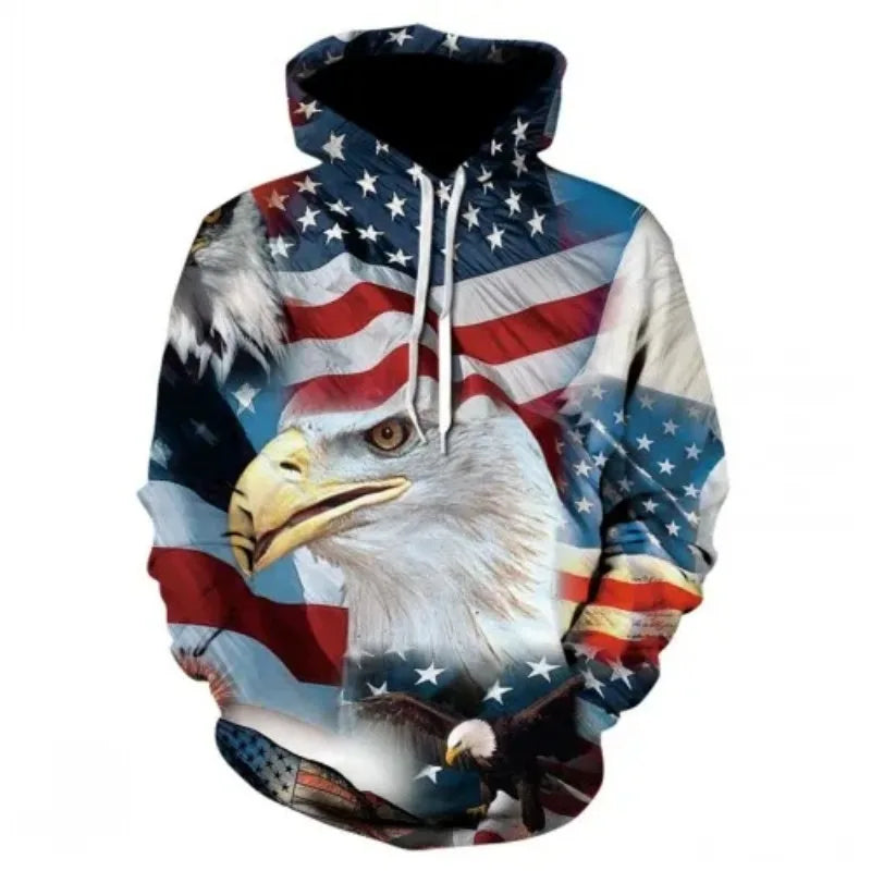 FASHION Eagle American Flag Hoodie