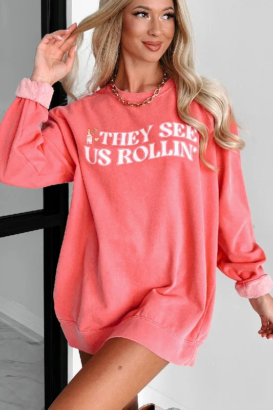 "They See Us Rollin'" Graphic Crewneck (Watermelon) - Print On Demand