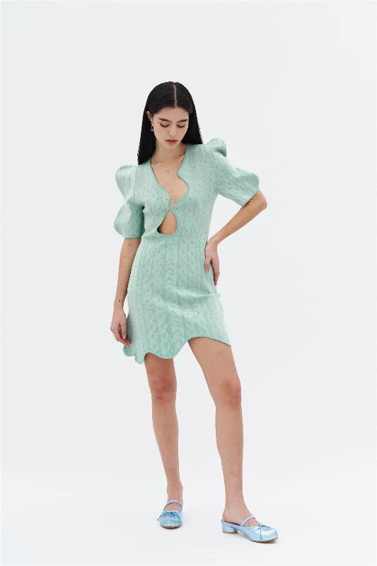 ARIEL JACQUARD WAVY MINI DRESS