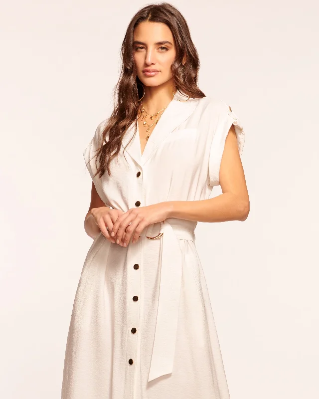 Celia Belted Shirt Midi Dress