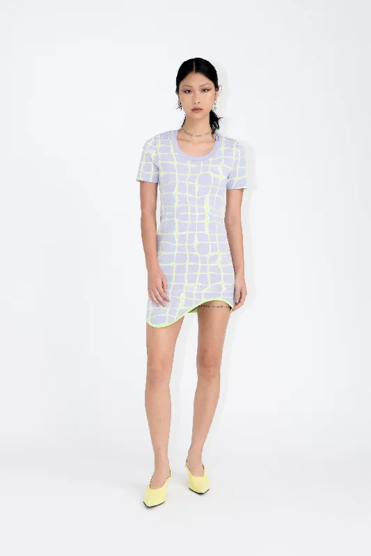 DEXTER AQUA SHORT SLEEVE MINI DRESS