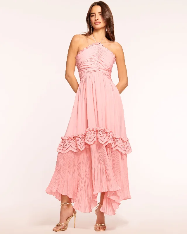 Dulce Smocked Halter Midi Dress