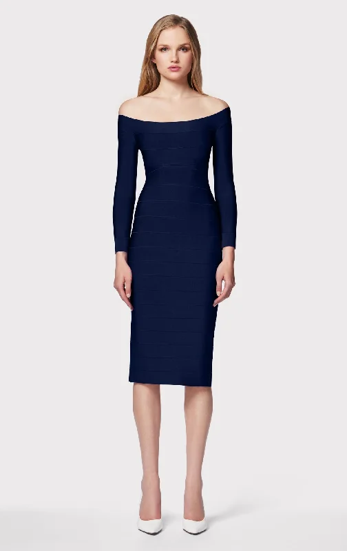 ICON SCOOP NECK MIDI DRESS