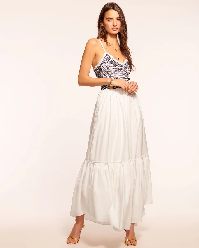 Lucia Smocked Cotton Poplin Maxi Dress