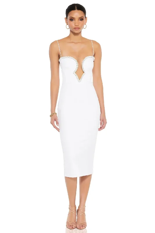 Nookie Adorn Midi Dress - White