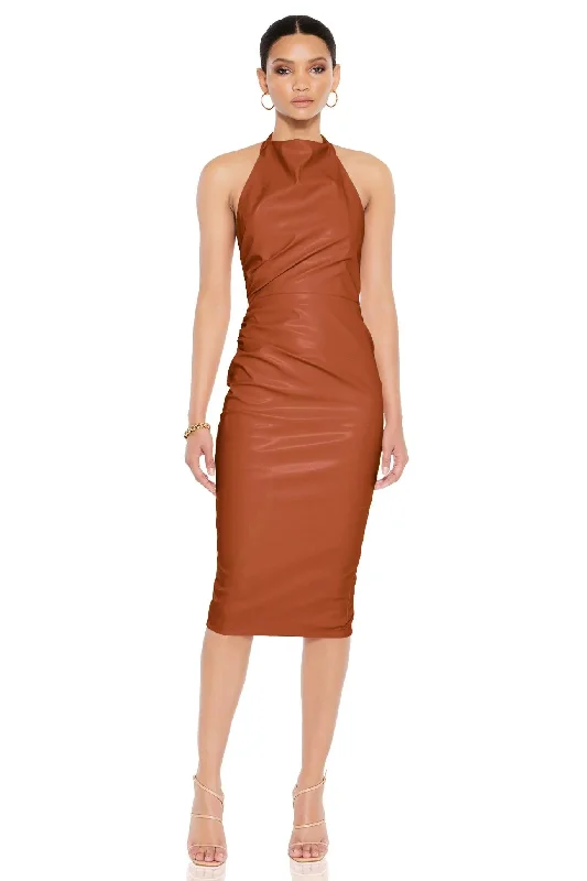 Nookie Rebel Midi Dress - Tan