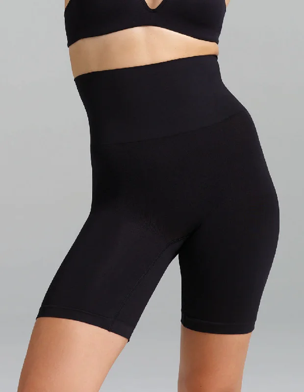 Ambra Killer Figure High Waisted Bum Lifting Shorts in Black