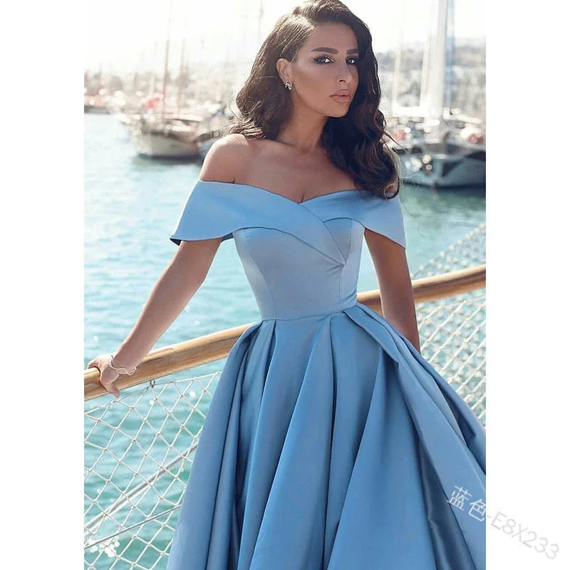 FashionSierra - Fashion Elegant Boat Neck Evening Dresses